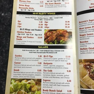 the menu