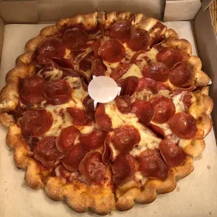 a pepperoni pizza