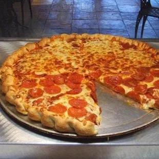 a pepperoni pizza