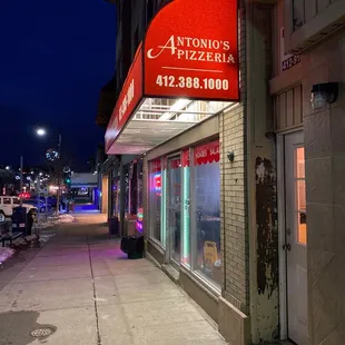 the entrance to the restaurant