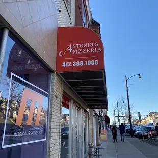 the front of the restaurant