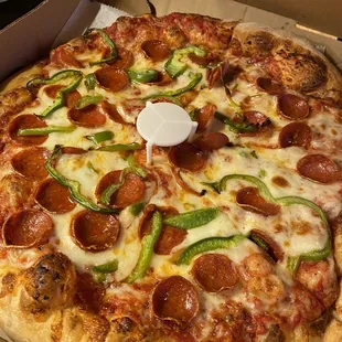 Small 6 cut pepperoni &amp; green pepper.