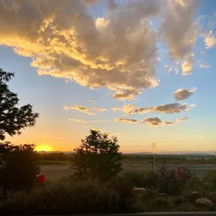 Sunset view from front patio! Back patio wasn't open.