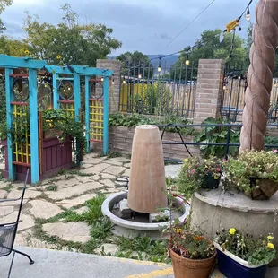 Outdoor patio at Antonio's in Taos.
