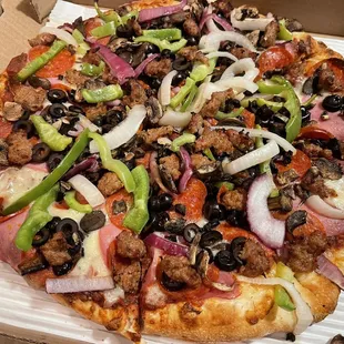 Their 14&quot; &quot;Fiesta Pizza&quot;. Absolutely delicious... they pile on the fresh toppings. Killer Pie.