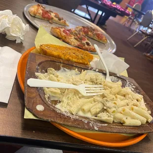 a variety of food items on a table
