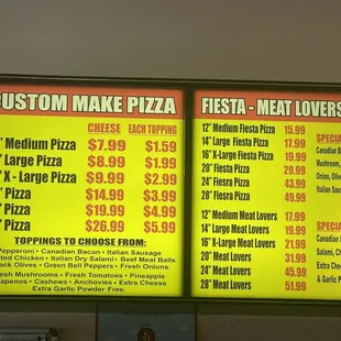 Menu as of June 3, 2021