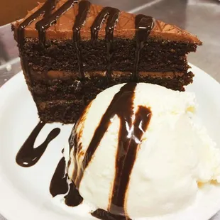 CHOCOLATE CAKE WITH COOKS FARM DAIRY ICECREAM