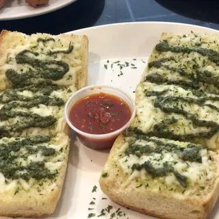 Garlic Bread with Pesto Sauce and Cheese