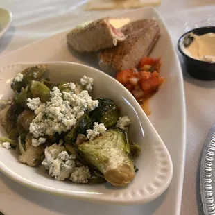 Brussels sprouts &amp; Blue Cheese (actually VERY tasty)
