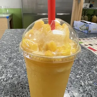 Mango  raspado con lechera