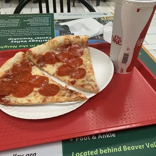Two large slices and a large drink for $7!!!