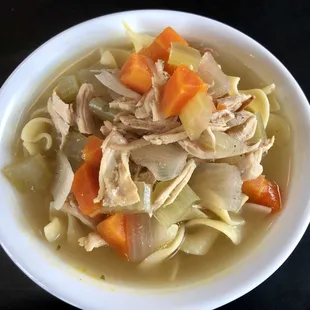 Homemade chicken noodle soup.