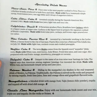 Great Selection of Latin american drinks.