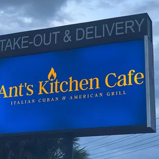 Ant's Kit hen Cafe sign