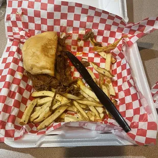 Texas burger with fries