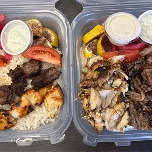 Shawarma and lamb skewer &amp;chicken skewer