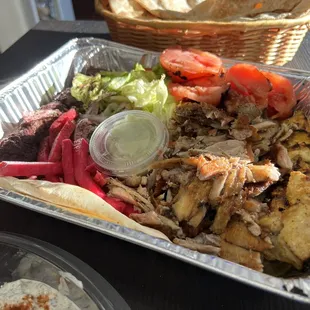 Chicken shawarma + chicken tikka + shish kebab + all goodies