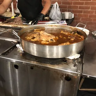 a man preparing food