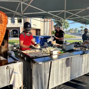 Middle is the other meats station