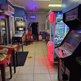 a row of arcade machines