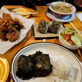 a plate of food on a table