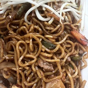 noodles and meat