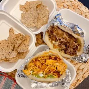 Chicken Arepa &amp; Pork Arepa