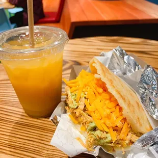 Chicken Arepa (avocado salsa &amp; ripe plantains (fried))