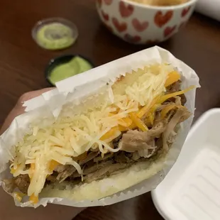 Pork arepa