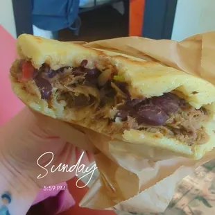 Brisket  Beef Arepa (One salsa)