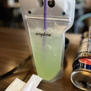 Sour apple soju cocktail