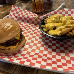 Bacon Pimento Burger cheese fries