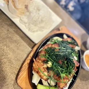 a plate of food on a table