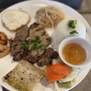 a plate of food on a table