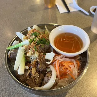 Vegan Bun Bo Xao Xa - Lemongrass Beef Vermicelli