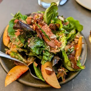 Romeo lettuce and stone fruit salad