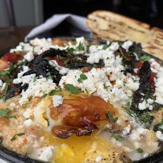 wood-oven baked eggs & grilled toast