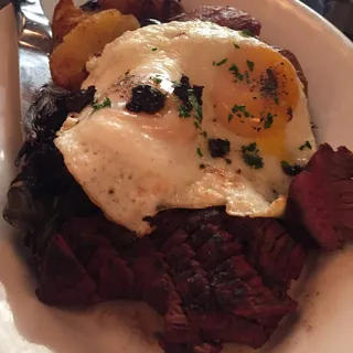 hanger steak & eggs