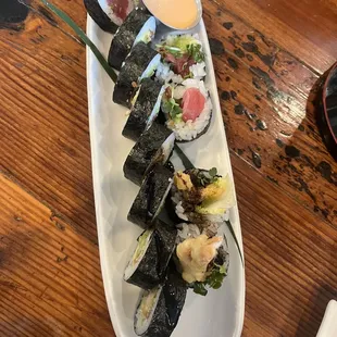 a plate of sushi