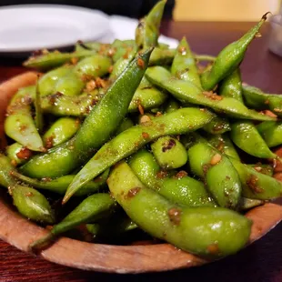 Spicy Garlic Edamame