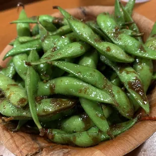 Spicy Garlic Edamame