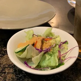 Salad with ginger sauce