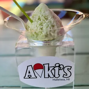 My x-small shave ice over ice cream with lychee and melona and sky capped