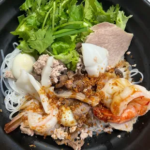 a black plate of food