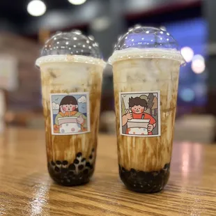 two drinks on a table