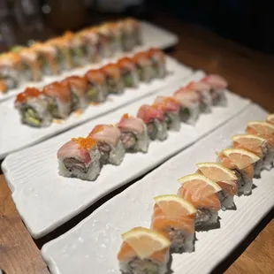 Various sushi rolls