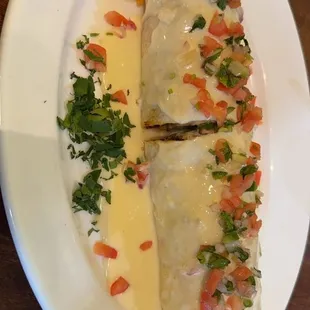 Delicious burrito California with steak