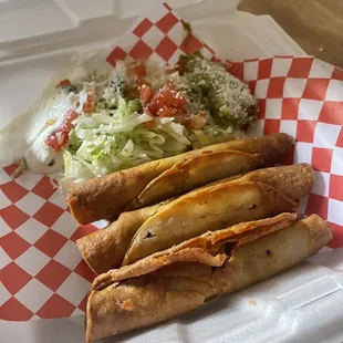 3 Piece Roll Tacos - Beef