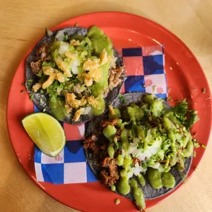 Carnitas and Campechano tacos